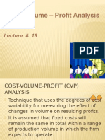 Cost - Volume - Profit Analysis: Lecture # 18