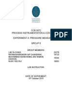 CCB 3072 Process Instrumentation & Control Lab Experiment 8: Pressure Measurement Group 6