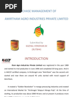 Purchase Management of Amirtham Agro Industries Private Limited