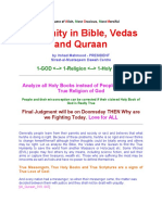 Humanity in Bible, Vedas and Quraan