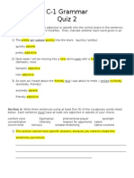 c-1 Grammar - Quiz 2 - Key