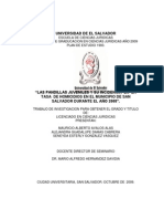 Las Pandillas Juveniles y Su Incidencia en La Tasa de Homicidio en El Municipio de San Salvador Durante El Año 2008 PDF