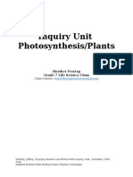 Inquiry Unit Photosynthesis/Plants: Heather Freytag Grade 7 Life Science Class