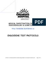 Endocrine Test Protocols: Medical Investigation Facility Endocrinology & Diabetes Unit