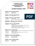 Easter Holy Week Schedule 2010