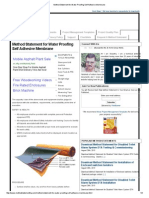 Method Statement For Water Proofing Self Adhesive Membrane PDF