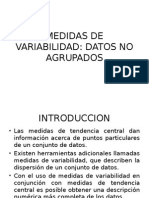 Medidas de Variabilidad, Datos No Agrupados