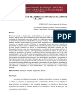 Escola, Educação e Trabalho Na Concepção de Antonio Gramsci