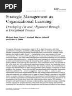 Strategic Management As Organizational Learning Developing Fit and Alignment Through A Discip