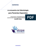 Pacientes Especiales Odontologia Libro de Resumenes