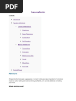 Admixtures Types of Admixtures: Engineering Materials