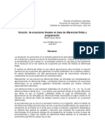 Solución de Ecuaciones Lineales en Base de Diferencias Finitas y Programación