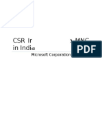 CSR Initiatives of A MNC in India