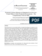 Proposing Leanness Measures in Equipment Level For LowVolume Make-to-Order Production Environments - The Abstract B A Complementary Tools For OEE