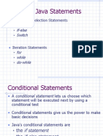 Types of Java Statements: If If-Else Switch