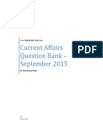 Current Affairs Question Bank - September 2015