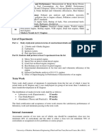 List of Experiments: University of Mumbai, Mechanical Engineering (Third and Final Year) Revised Course (Rev-2012)