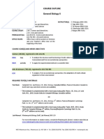 Course Outline General Biology II: Course Code (S) and Mesrs Objectives Science (200.B0), Registered in 101-LCU-05