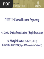 CHEE 321: Chemical Reaction Engineering: (Fogler 2.5, 4.3, 8.5) (Fogler 3.2.3, Examples in CH 4 and 8)