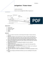 Practical Investigation: Ticker-Timer Experiment