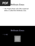 Brillouin Zones: - The Wigner-Seitz Cell of The Reciprocal Lattice Is Called First Brillouin Zone