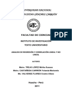 Analisis de Regresión y Correlación Lineal y No Lineal