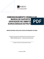 Dimensionamento Sísmico de Muros de Suporte de Gravidade No Ambito Dos Eurocodigos Estruturais PDF