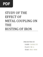 Study of The Effect of Metal Coupling On THE Rusting of Iron