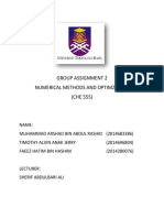 Group Assignment 2 Numerical Methods and Optimzation (CHE 555)