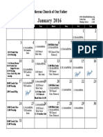 January 2016calendar