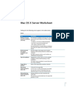 Mac OS X Server 10.4 Worksheet