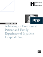 IHI Patient Family Experience of Hospital Care White Paper 2011