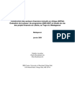 Construction Des Secteurs Financiers Inclusifs en Afrique (BIFSA) Évaluation de La Phase I Du Programme (2005-2007) Et Études de Cas Des Projets Financés Au Libéria, Au Togo Et À Madagascar