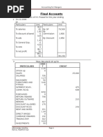 Final Accounts: Accounting For Mangers