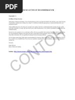 Contoh Letter of Recommendation