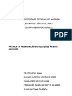 Relatório Preparação de Soluções Ácidas e Alcalinas Química Experimental