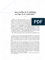 Carl Schmitt: Aux Confins de La Politique Ou L'âge de La Neutralité