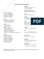 Applied Maths Formula Sheet