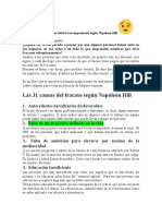 NAPOLEON HILL Las 31 Causas Principales Del Fracaso Empresarial Según Napoleon Hill