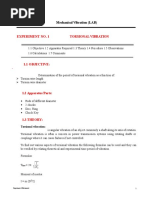 Experiment No. 1 Torsional Vibration