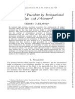 GUILLAUME Gilbert. The Use of Precedent by International Judges and Arbitrator 2011