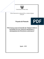 Protocolo de Actuación de Traductores e Intérpretes de Lenguas Indígenas U Originarias en Procesos Judiciales