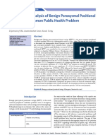 Demographic Analysis of Benign Paroxysmal Positional Vertigo As A Common Public Health Problem