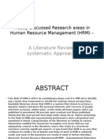 A Literature Review-Systematic Approach: Mostly Discussed Research Areas in Human Resource Management (HRM)