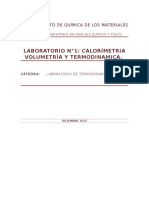 Informe 1 Calorimetría ..