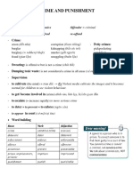 Vocabulary For Topic - Crime, Punishment