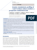 Non-Invasive Metabolomic Profiling of Day 2 and 5 Embryo Culture Medium: A Prospective Randomized Trial