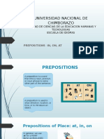 Presentation 3 Preposition in On at