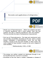 Necessity and Applications of Refrigeration