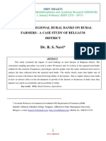 Dr. B. S. Navi : Impact of Regional Rural Banks On Rural Farmers - A Case Study of Belgaum District